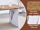 Modern style square dining table, medium-density fiberboard dining table, 55x31.5 inches, can be W1512P359375