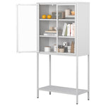 ZUN 59"H Heavy Duty Metal Storage Cabinet, Display Storage Cabinet with Glass Doors and 2 Adjustable W2735P186331