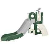 ZUN Kids Slide Playset Structure 5 in 1, Spaceship Set with Slide, Telescope and Basketball Hoop, Golf 03709127