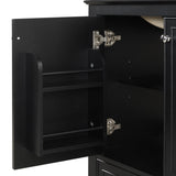 30" Bathroom Vanity with Sink Combo, Multi-functional Bathroom Cabinet with Doors and Drawer, Solid WF322498AAB