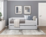 1pc Daybed with Trundle Gray Fabric Upholstery Wooden Frame Modern Home Furniture B011P256690