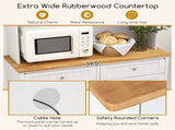 68-Inch Tilting Trash Cabinet with Hidden Trash Can & Multi-Storage Compartments, White & Natural 95343901