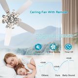 ZUN 52" Crystal Ceiling Fan with 5 Reversible Blades Light Kit and Remote Control, 3-Speed W1592P160446