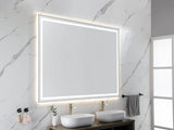 84 x 48 Inch LED Bathroom Mirror with Front and Backlight, Wall Mounted Vanity Mirror with Aluminum W2287P282006