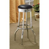 ZUN Black and Chrome Bar Height Stool B062P153507