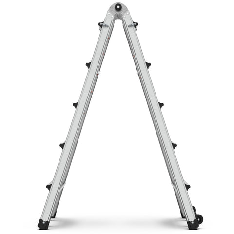 ZUN Aluminum Multi-Position Ladder with Wheels, 300 lbs Weight Rating, 22 FT W2529P201199