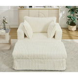 47.7'' Oversized Corduroy Chaise Longue with Ottoman, Deep Seat Reclining Chair Sofa, W1628P206066