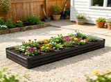 95" x 36" x 12" Black Galvanized Raised Garden Bed Easy Assembly Planter for Growing Flowers, 31370814
