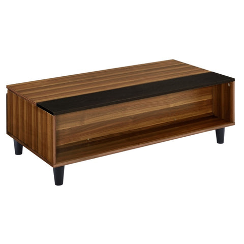 ZUN Walnut and Black Lift-top Coffee Table B062P181387