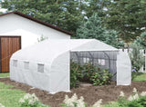 Outdoor Walk-In Tunnel Greenhouse Hot House with Roll-up Windows, Zippered Door, PE Cover 11.5' x 11285421