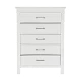 ZUN 5 Drawers White Finish Chest Transitional Style Wooden Bedroom Furniture 1pc B011P220618