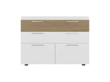 Golva Dresser with Tilt-Out Drawers and Lower Cabinet Storage, White / Natural Oak B097P474284