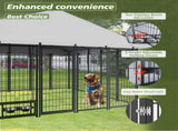 Large Dog Kennel Outdoor Pet Pens Dogs Run Enclosure Animal Hutch Metal Coop Fence with Roof Cover. W1820P378147