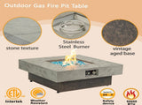 34Inch Square Propane Fire Pit Table, Modern 2in1 Outdoor Fire Pit Table with 3Position W853P553911