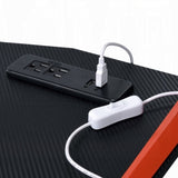 Black and Red Gaming Desk with LED Light and USB Port B062P209327