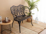 Patio Garden Bench Metal Park Bench Cast Aluminum Outdoor Furniture with Floral Rose for 51501438