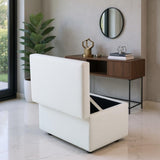 Beige Linen-Textured Storage Ottoman with Rubber Feet 634343cm Bench for Entryway, Bedroom or 90720414