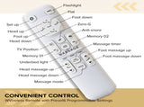 Adjustable Bed Frame with Massage Head & Foot Incline Twin XL Size Wireless Remote, two types of USB W1038P268075