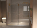 56-60" x 76" H Frameless Sliding Shower Door, 5/16" Clear Tempered Glass, Stainless Steel W1675P412316