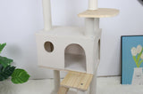 wood cat tree with large condo wood ladder and transparent spacecraft 165cm W243P326634
