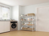 4-Layer Adjustable Shelf Iron Household Shelf without Wheels 35.43*13.78*55.12in White 74218633