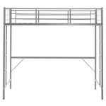 ZUN Twin Size Metal Loft Bed with Safety Guardrails & 2 Built-in Ladders, Loft Bunk Bed Frame for Teens 37867225