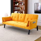 70-inch multi-functional cotton and linen sofa bed foldable cup holder side storage, instantly W3371P337202
