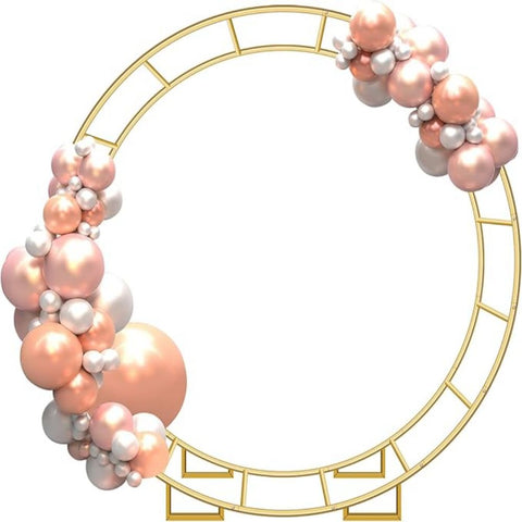 ZUN Double Round Stand 6.5FT,Double Tubes Circle Balloon Arch Stand Frame,Metal Wedding Arch 60083210