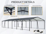 12*32 FT Carport, Heavy Duty Carport with Galvanized Steel Roof and Frame, Metal Carport Large W540P478292