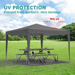 ZUN 10'x10' Folding Canopy with 4 Removable Sidewalls Outdoor Event Shelter UPF 50+ Gazebo Portable W2185P194757