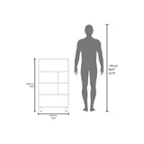 Bookcase 40.6" H, 6 shelves, 4 legs, White B097P250870