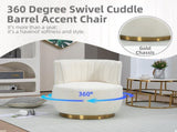 COOLMORE 360 Degree Swivel Cuddle Barrel Accent Sofa Chairs, Round Armchairs with Wide Upholstered, W395P232985