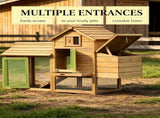 59" Backyard Wooden Chicken Cage Outdoor Poultry Habitat with 2 Doors, Nesting Box & Detachable 49901563