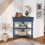 33.8'' Small Triangle Table, Wood Side Table for Small Spaces/ Living Room, 3 Tier End W1202P282445