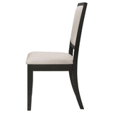 Cream and Black Upholstered Side Chairs B062P145454