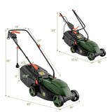 10 ampere 13 inch electric rope lawn mower with dual safety switches -Green 60277604