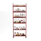 Red 6-Tier Rolling Cart Gap Kitchen Slim Slide Out Storage Tower Rack with Wheels,6 W2167P195981