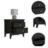 Amara Nightstand , End Table, Side Table Two Shelves, Four Legs -Black B20091819