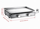 22.4" Commercial Countertop Gas Griddle, Heavy Duty Manual Flat Top with Non-Stick Plate & H-Shaped 37938080