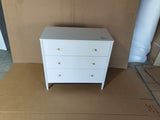 3 Drawer Dresser Chest, Modern White Storage Cabinet, MDF Wood Organizer for Bedroom, Living Room, W808P390792