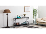 Triamine Board Cross Iron Frame Porch Table Sofa Side Table Black Wood Grain 72302978
