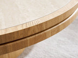 19.49 inch Round MDF Side Table Sintered Stone Tabletop for Living Room Bedroom Natural W876P460753