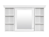 35'' x 28'' White Wall Mounted Bathroom Storage with Mirror Door, Modern Bathroom Wall 35423645