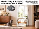 Wall Full Length Mirror, Standing Mirror Full Body with Aluminium Frame, Cloakroom Modern 28294150