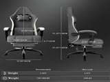 Ergonomic Gaming Chair with Pocketed Spring Cushion, Breathable Fabric Computer Chair with Footrest, 33802850