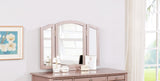 Bedroom Contemporary Vanity Set w Foldable Mirror Stool Drawers Rose Gold Color HS00F4060-ID-AHD