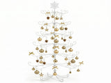 6ft White PVC Metal Artificial Christmas with Snowflake Topper, No Extra Ornaments, Daily Decor 13875563