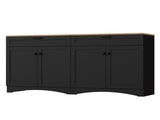 ON-TREND Farmhouse TV Stand with 2 Drawers for TVs Up to 70", Versatile Wood Grain Sideboard with N721P245732B