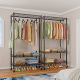 ZUN Wire Garment Rack Heavy Duty Clothes Rack,Closet Organizer Metal Garment Rack Portable Clothes 70689472