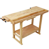 55-Inch Wood Workbench - Wooden Workbench for Garage Workshop and Home W46594605